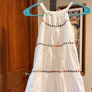 Matilda Jane White Maxi Dress with Colorful Accents